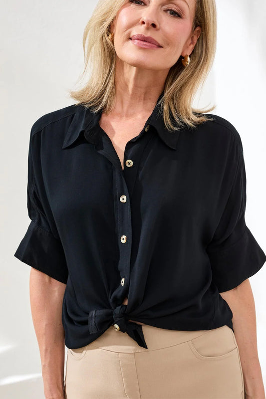 Tribal Soft Satin Drop Shoulder Classic Blouse