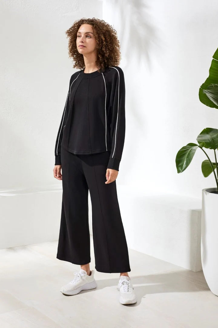 Tribal Techno Lux Longsleeve Dolman W/ Contrast Piping