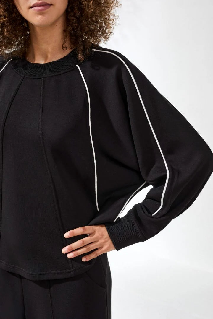 Tribal Techno Lux Longsleeve Dolman W/ Contrast Piping