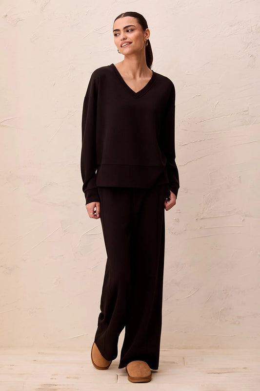 Tribal TECHNO LUX V-Neck Drop Shoulder Pullover