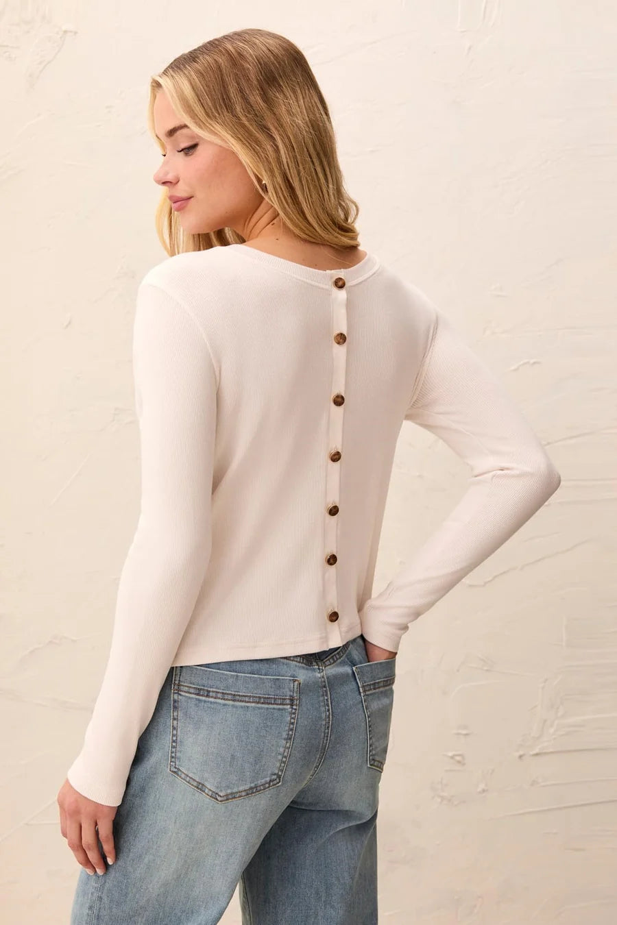 Tribal Wear Two Ways Long Sleeve Button-Front Knit Top