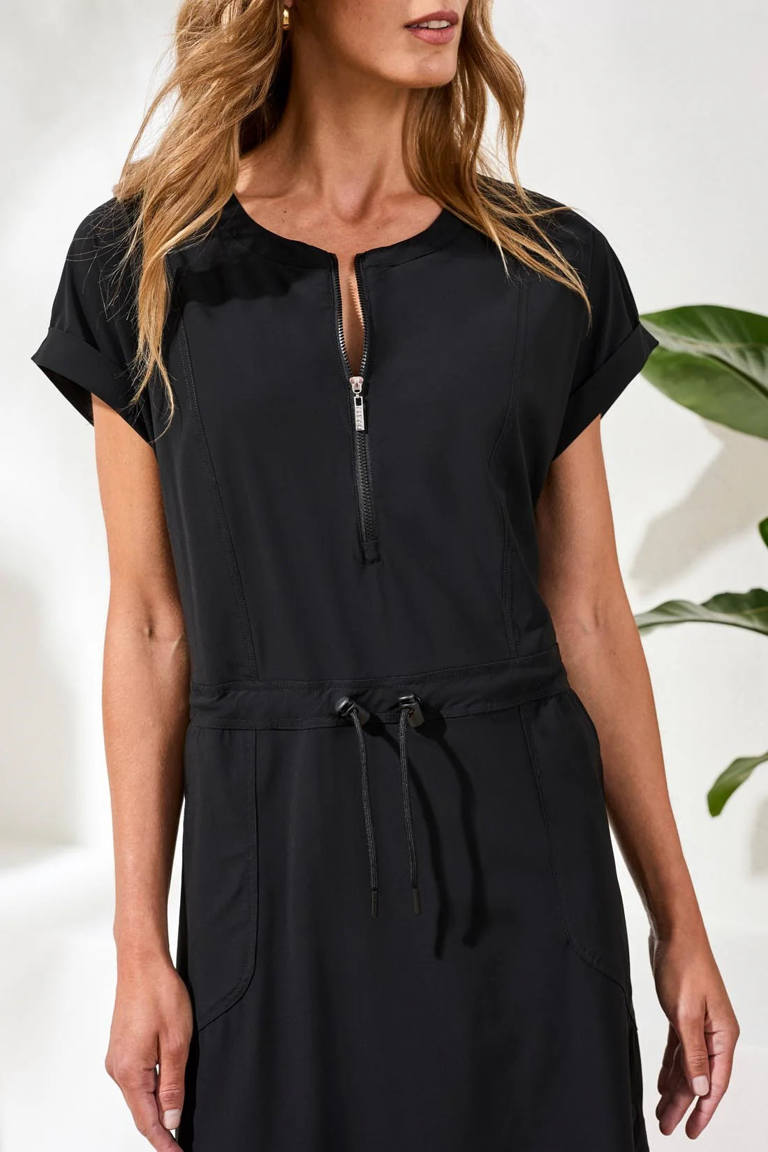 Tribal Zip Dress With Drawcord