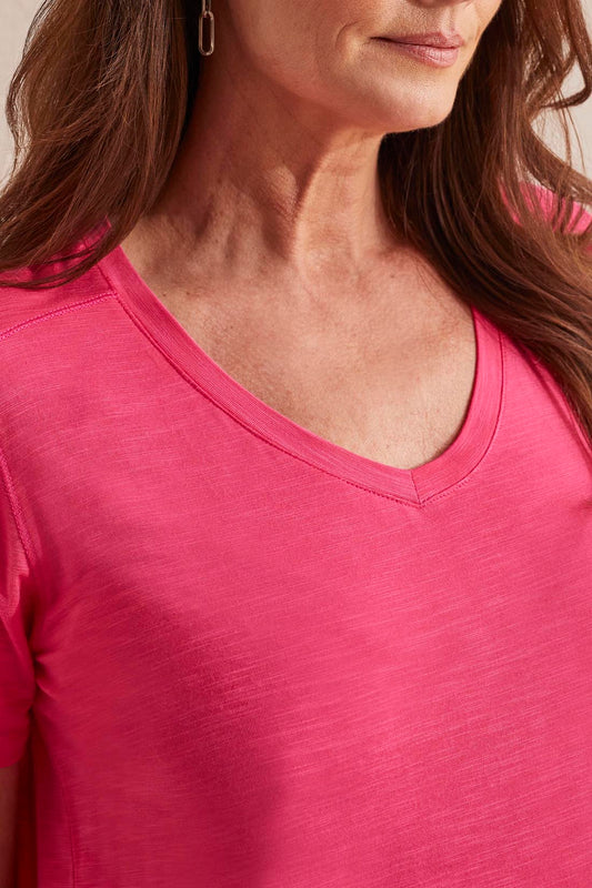 Tribal Short Sleeve V Neck Top