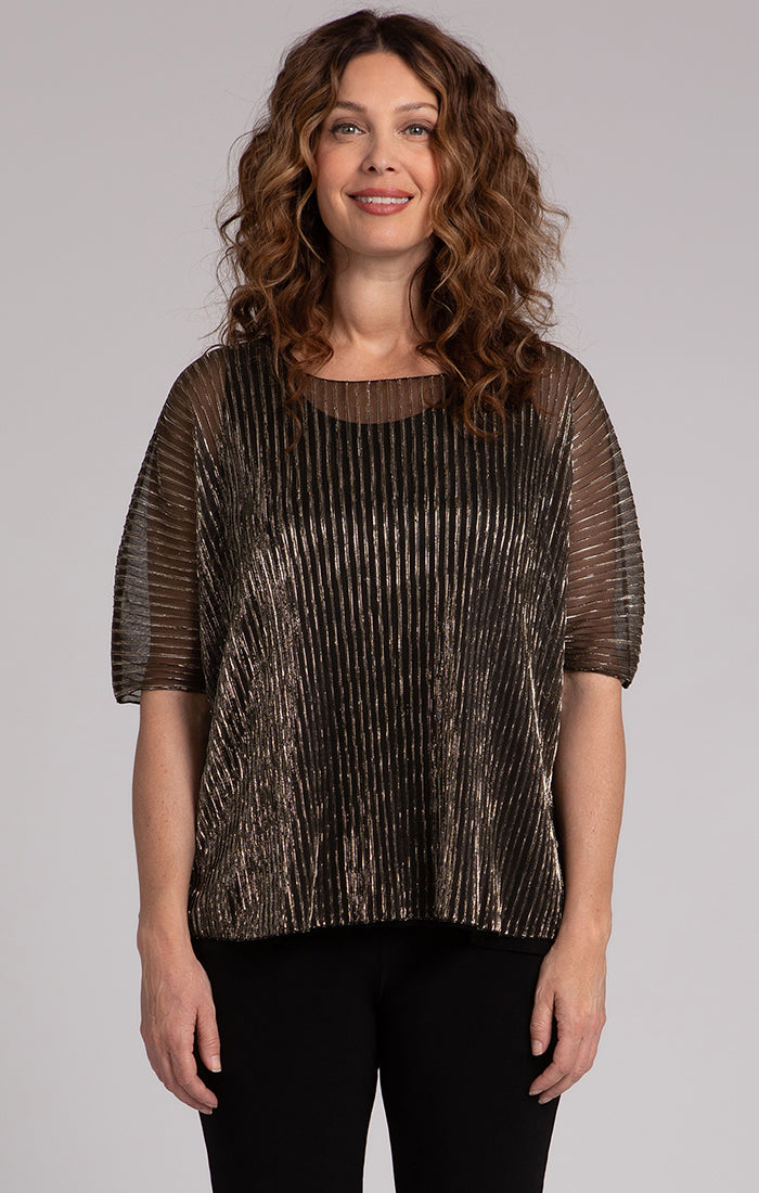 Sympli Nu Clip Top, Pleated Mesh