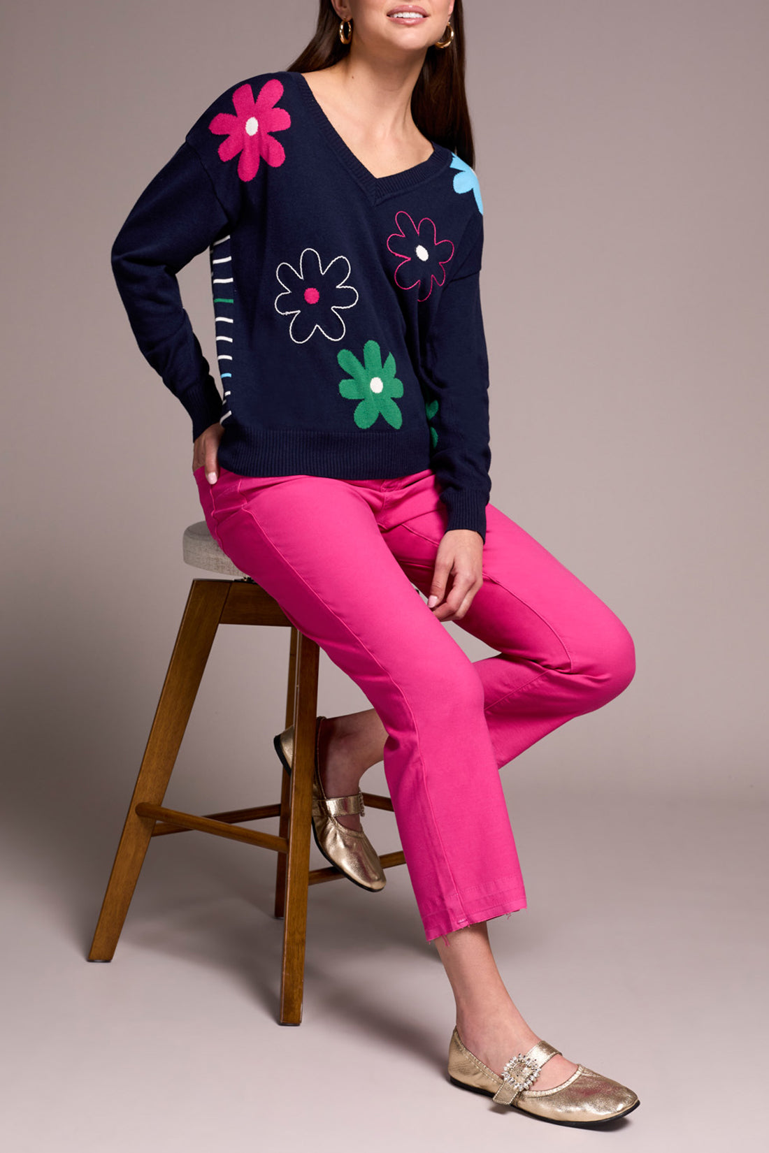 Tribal V Neck Sweater