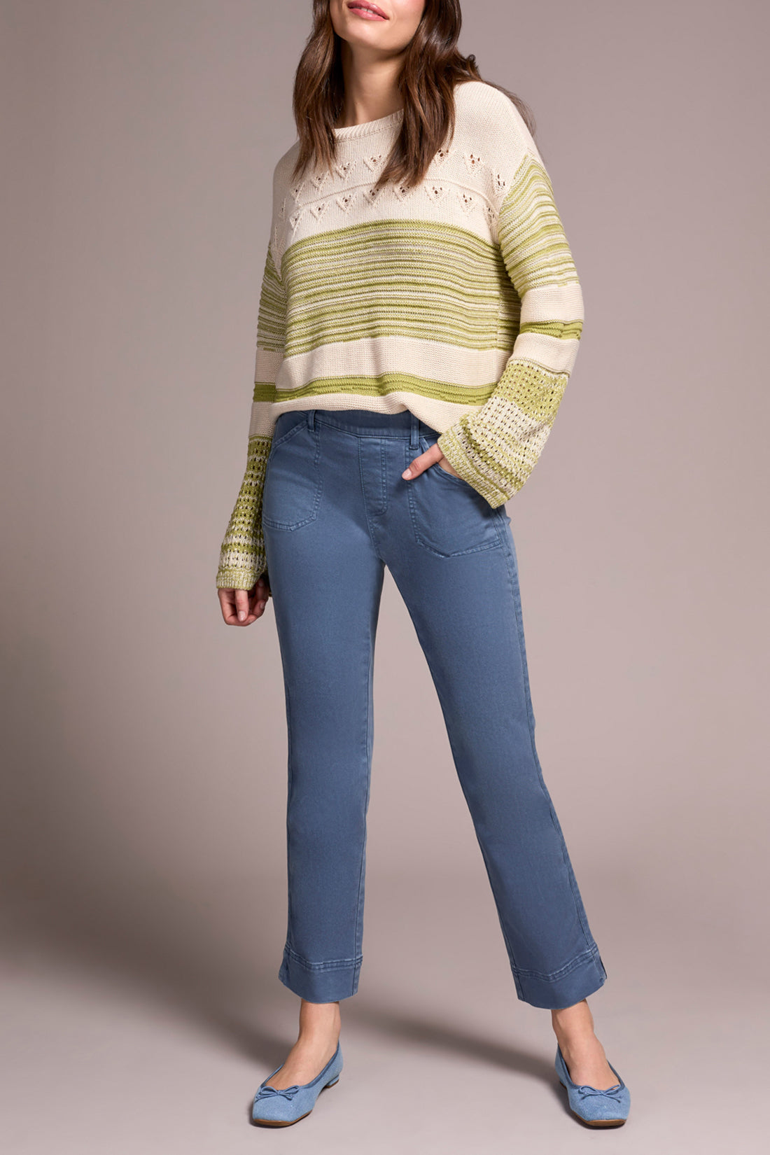 Tribal Pull On Ankle Pant With Side Detail