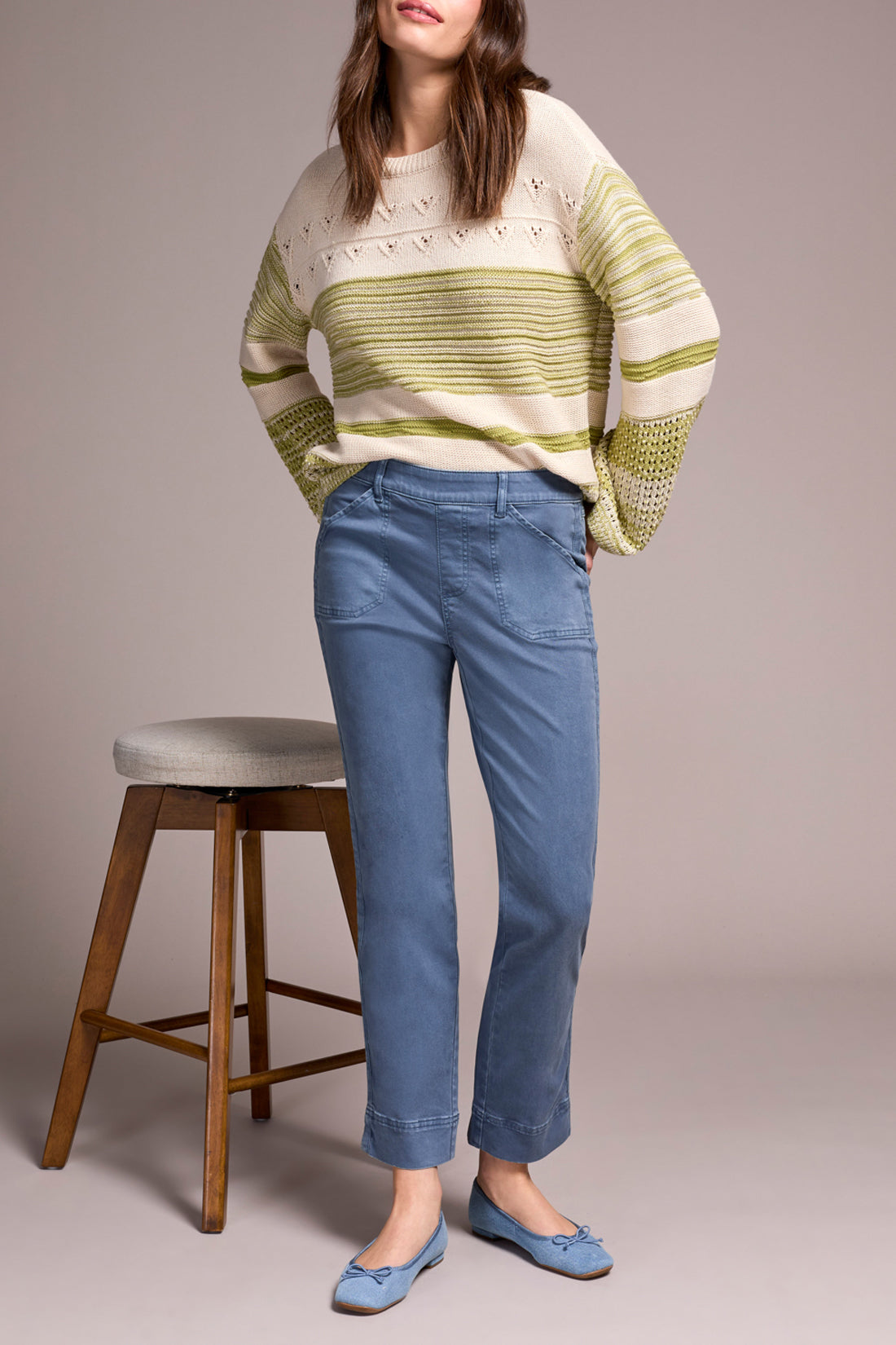 Tribal Pull On Ankle Pant With Side Detail