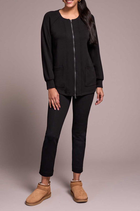 Tribal Long Cardigan With Two Way Zipper