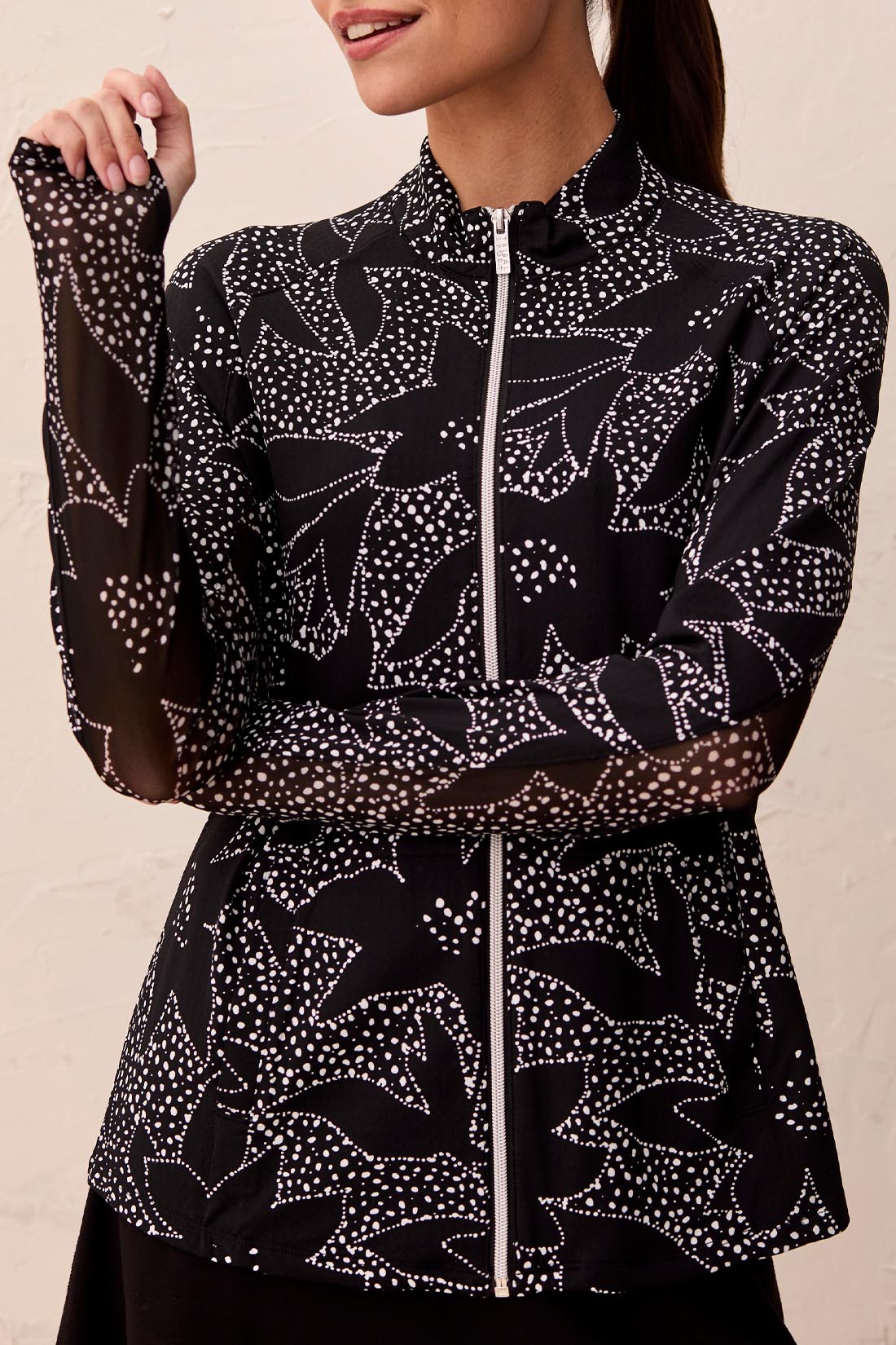 Tribal L/S Mock Neck Cardigan