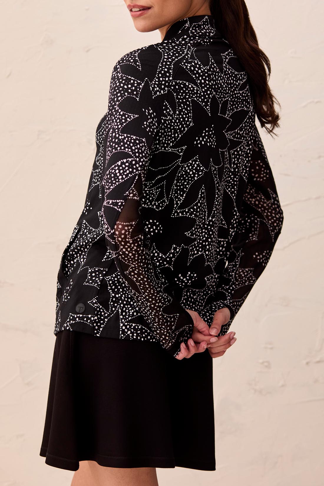 Tribal L/S Mock Neck Cardigan