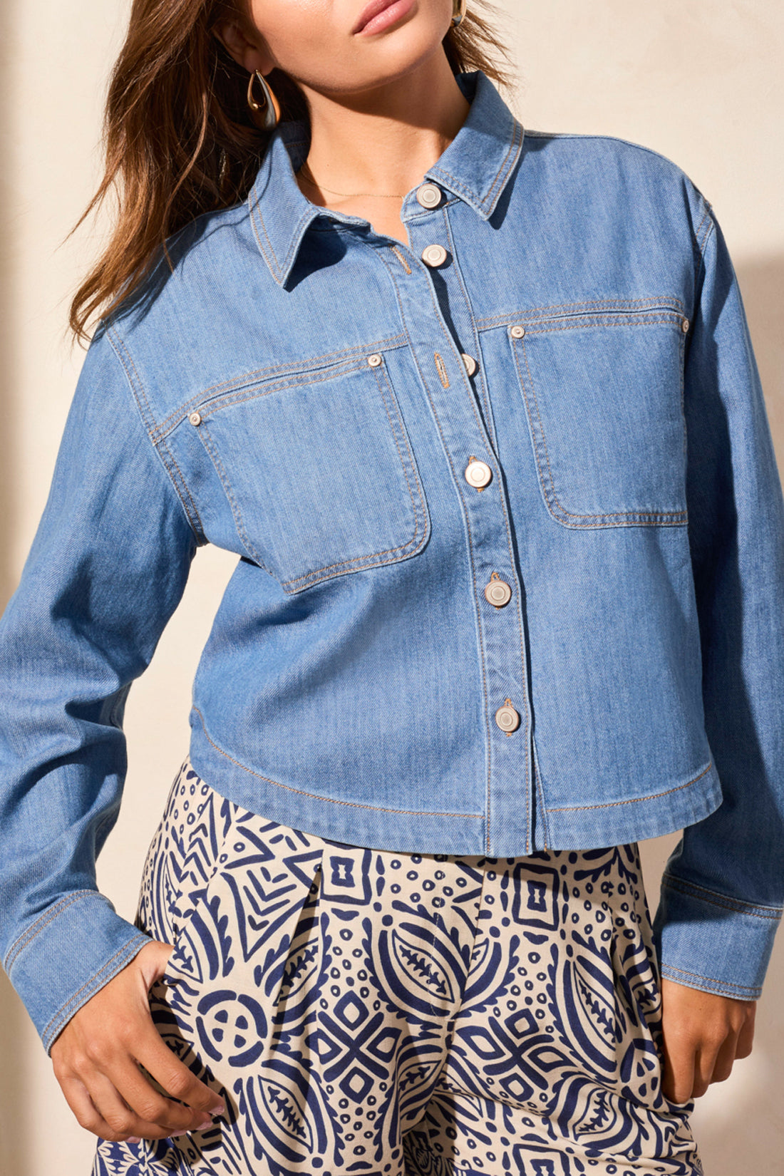 Tribal Light Denim Overshirt