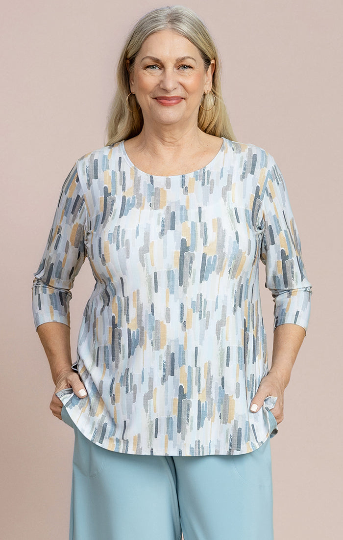Sympli Go to Classic T Relax, 3/4 Slv Print